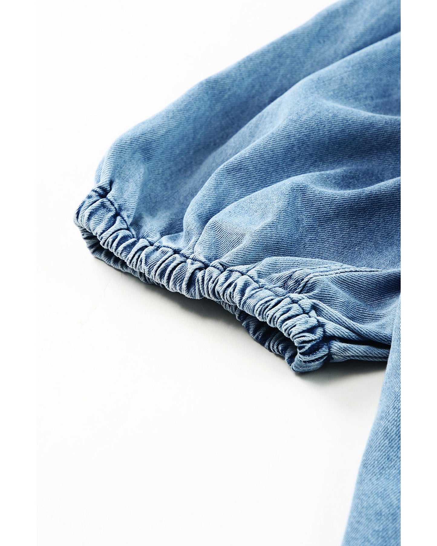 Azura Exchange Bubble Sleeve Denim Shirt - M