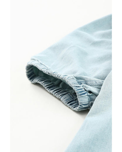 Azura Exchange Bubble Sleeve Denim Shirt - XL