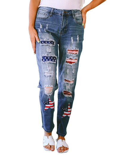Azura Exchange American Flag Graphic Jeans - 2XL