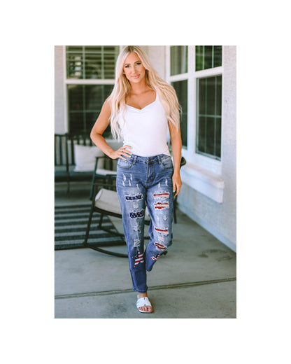 Azura Exchange American Flag Graphic Jeans - 2XL