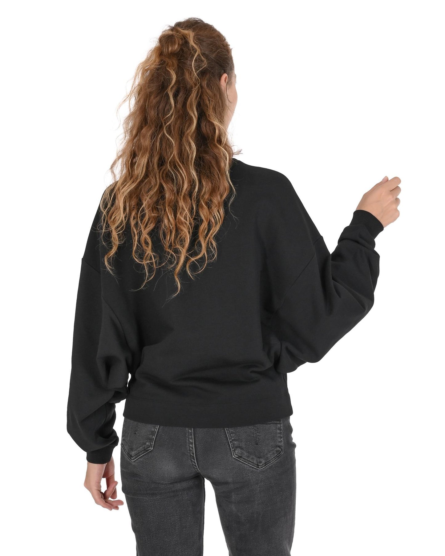 Cotton Sweatshirt with Inlay Detail - 44 EU