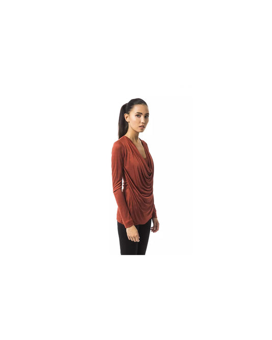 Open V-neck Long Sleeve T-shirt XS Women