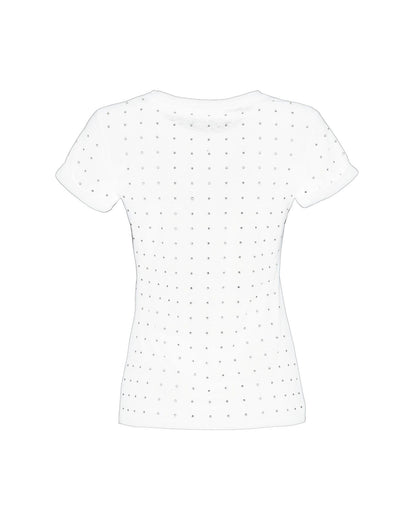 Printed Cotton T-Shirt with Applied Brass Detail XS Women