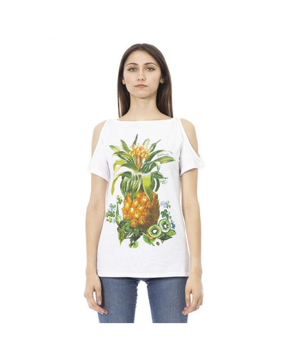 Just Cavalli Women's White Cotton Tops & T-Shirt - M