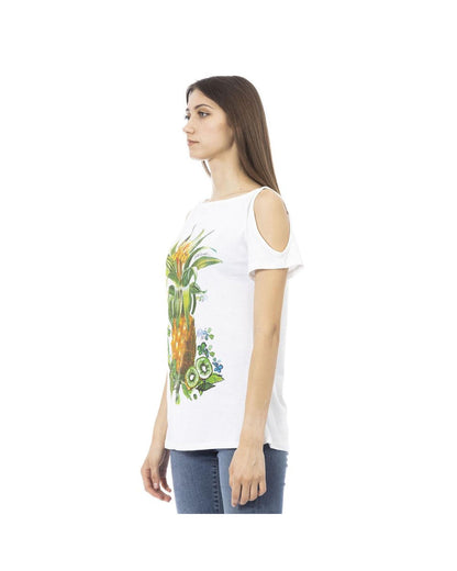 Just Cavalli Women's White Cotton Tops & T-Shirt - M