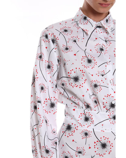 Love Moschino White Cotton Dress with Red Details 46 IT Women