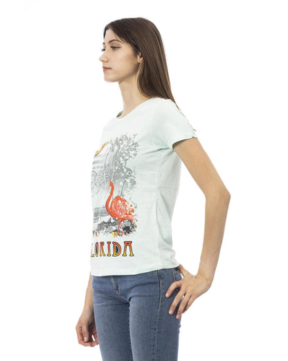 Short Sleeve T-shirt with Round Neck - Front Print XL Women