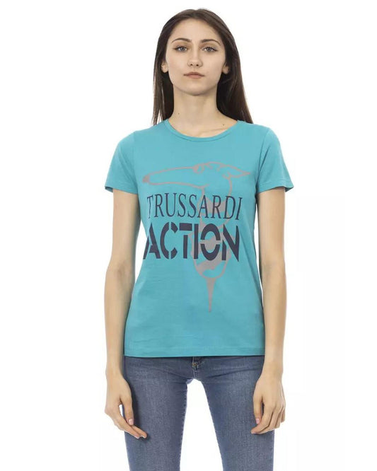 Trussardi Action Women's Light Blue Cotton Tops & T-Shirt - XL