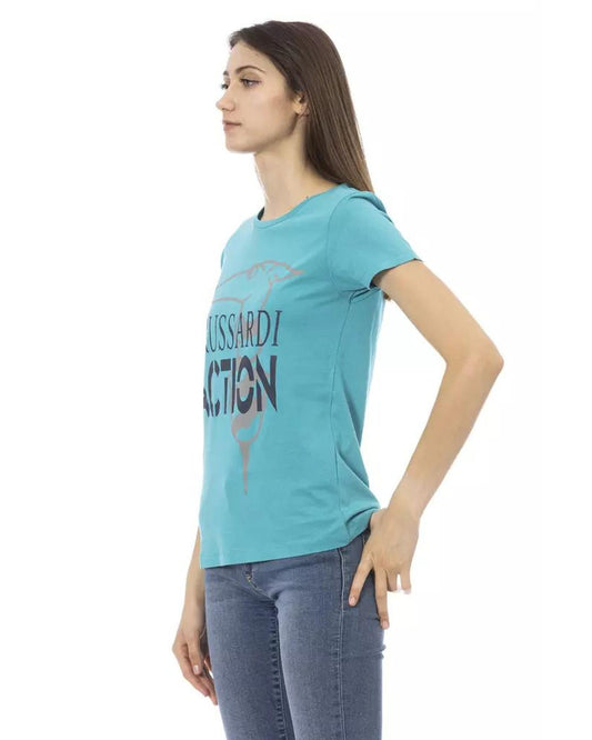 Trussardi Action Women's Light Blue Cotton Tops & T-Shirt - XL