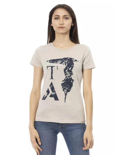 Trussardi Action Women's Beige Cotton Tops & T-Shirt - M