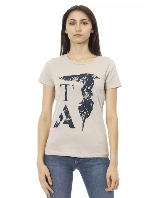 Trussardi Action Women's Beige Cotton Tops & T-Shirt - M