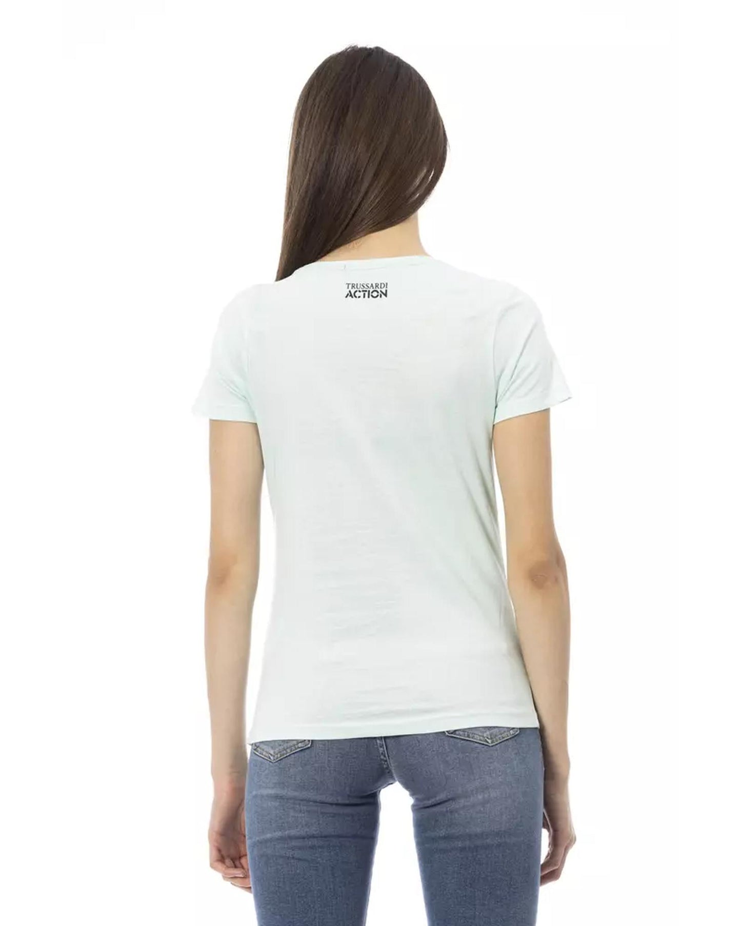 Short Sleeve T-shirt with Round Neck and Front Print XS Women
