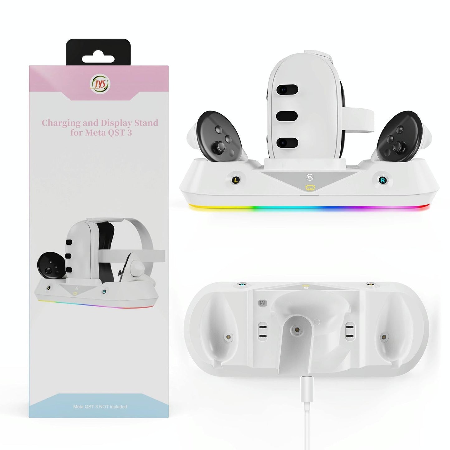 Vr Game Seat Charging Set With Magnetic Suction Base For Meta Quest 3 Glasses And Handle