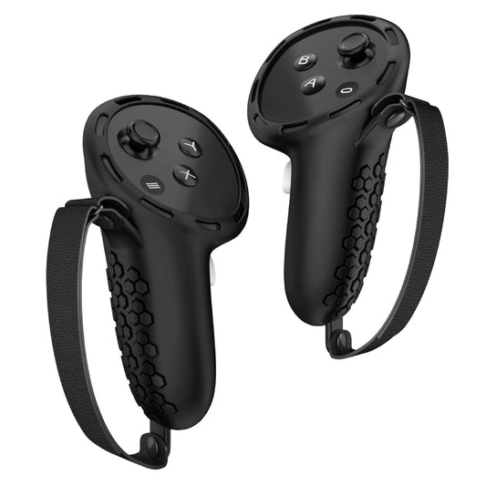 Non-Slip Silicone Cover For Meta Quest 3 Vr Controllers - Black