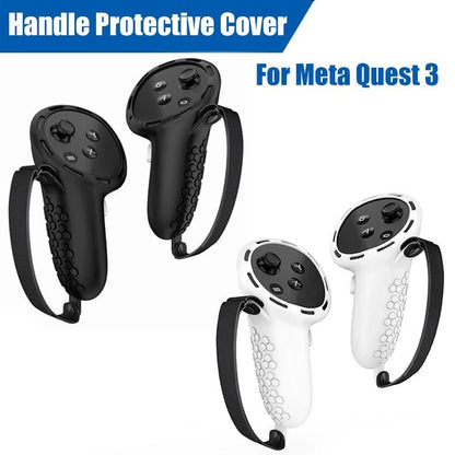 Non-Slip Silicone Cover For Meta Quest 3 Vr Controllers - Black