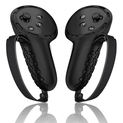 Non-Slip Silicone Cover For Meta Quest 3 Vr Controllers - Black