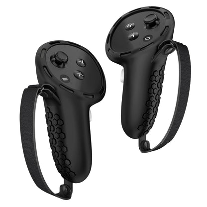 Non-Slip Silicone Cover For Meta Quest 3 Vr Controllers - Black