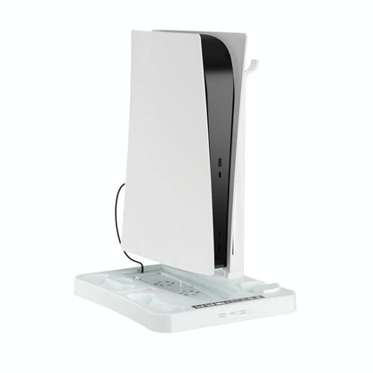 Multifunctional Cooling Base For Ps5 With Vr2 Handle Charging And Disc Storage Stand - White