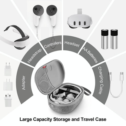 Protective Vr Storage Bag For Apple Vision Pro / Meta Quest 3 Glasses - Grey