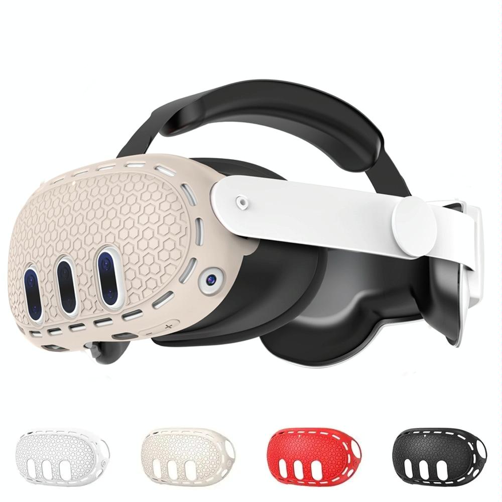 Silicone Vr Host Case For Meta Quest 3 - Fits All Sizes - White