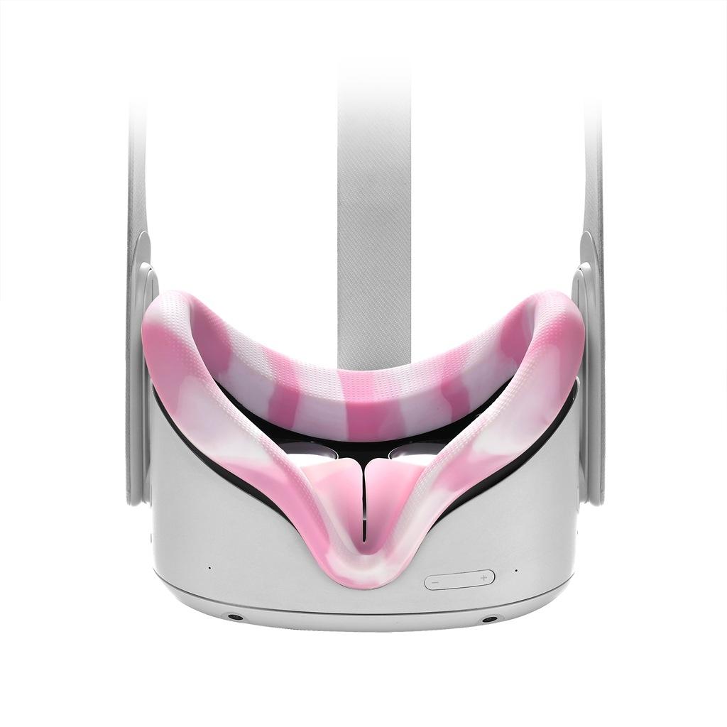 Silicone Vr Eye Cover For Oculus Quest 2 - Anti-Sweat - White Pink