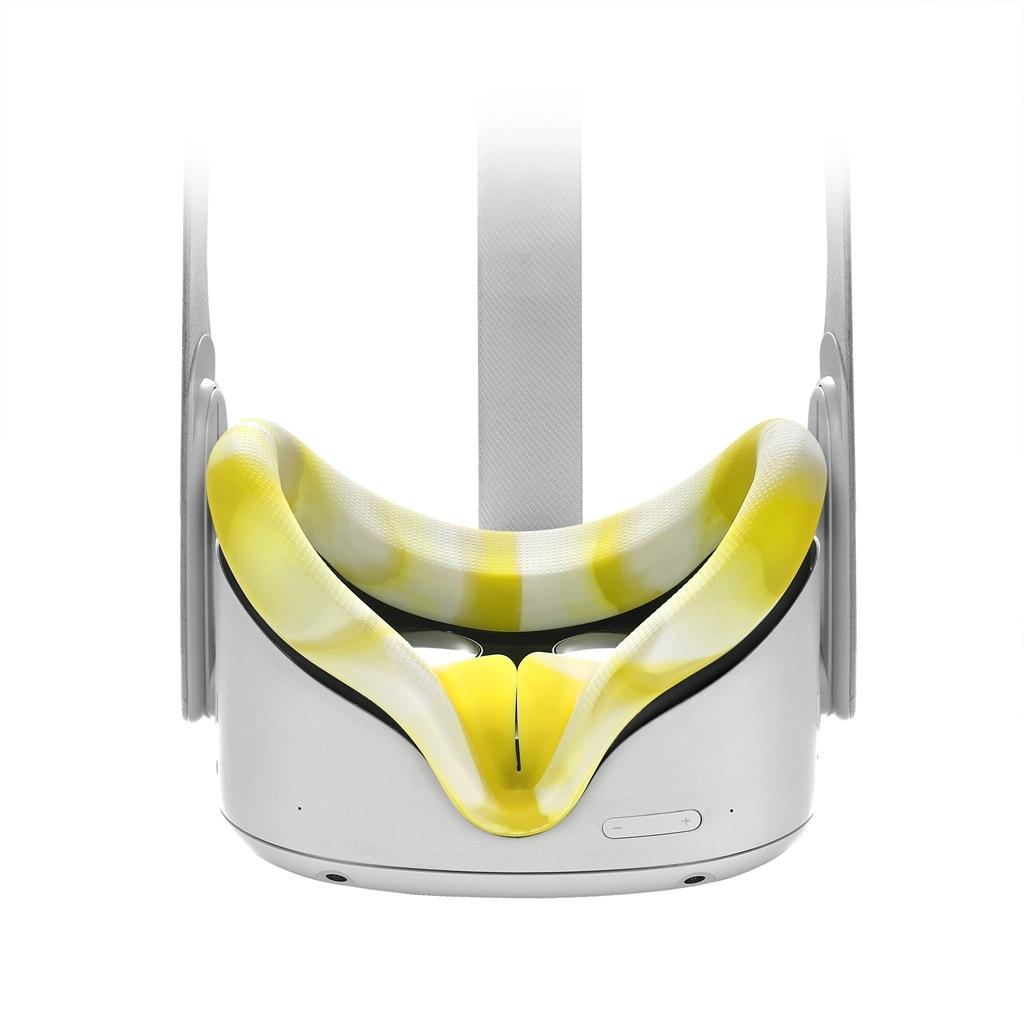 Silicone Vr Eye Cover For Oculus Quest 2 - Anti-Sweat - White Yellow