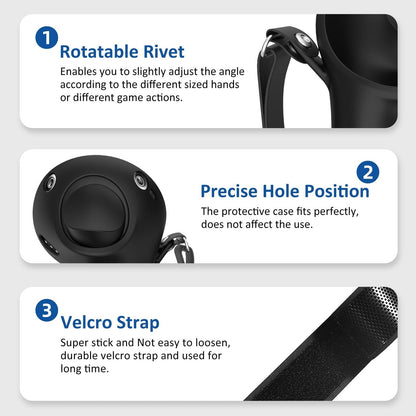 Pair Of Silicone Vr Handle Cases For Meta Quest Pro - Blue