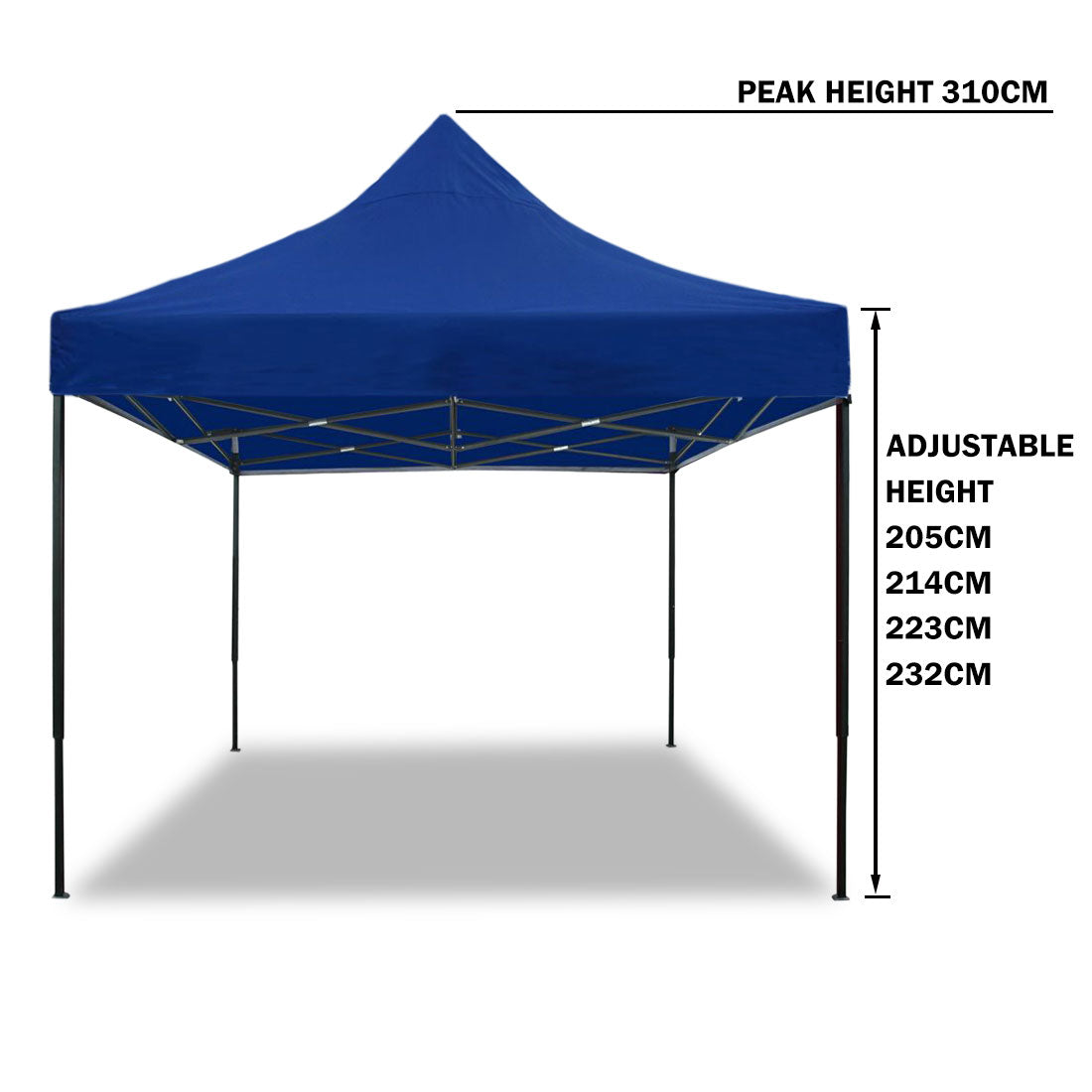 3x3m Pop Up Gazebo Outdoor Tent Folding Marquee Party Camping Market Canopy w/ Side Wall - blue