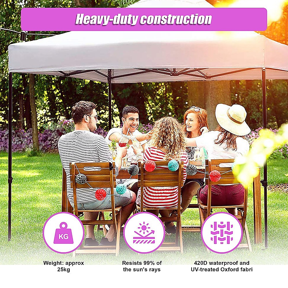 3x3m Easy Pop up Canopy Tent 420D Waterproof UV-Treated Cover Commercial Quality