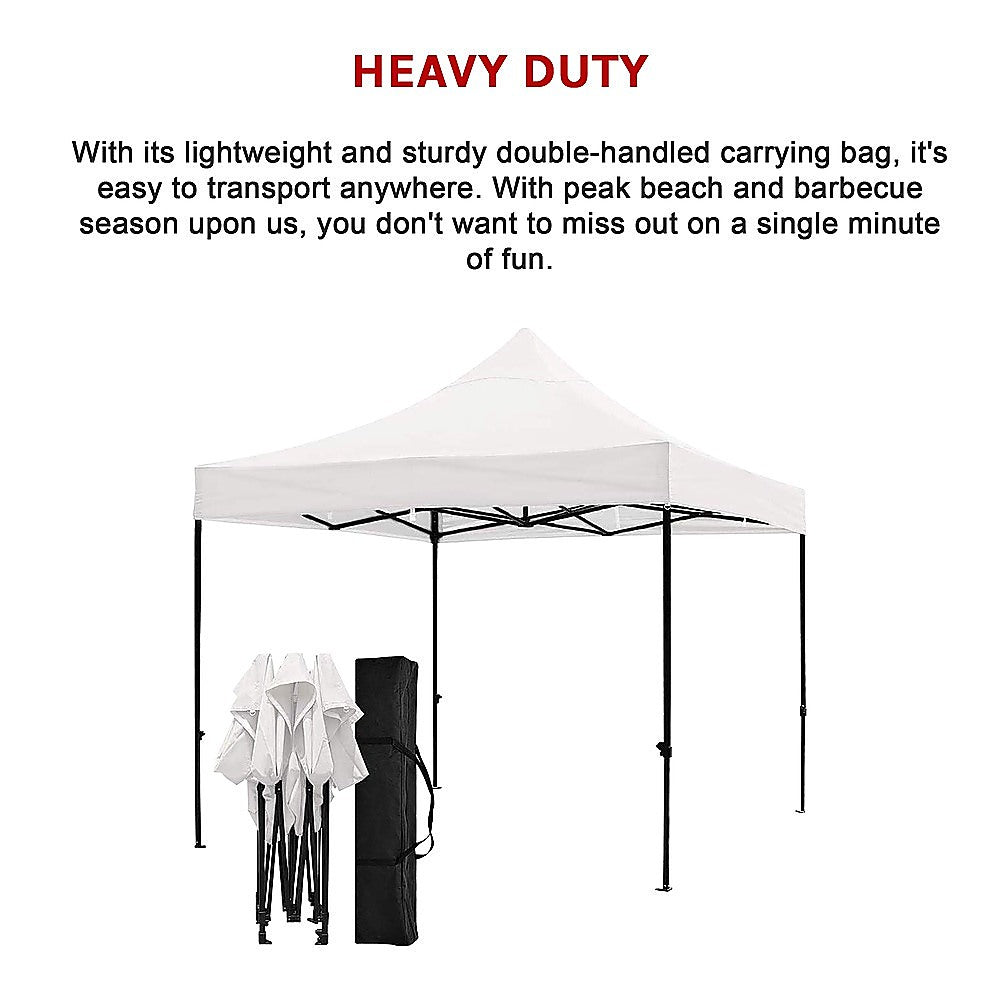 3x3m Easy Pop up Canopy Tent 420D Waterproof UV-Treated Cover Commercial Quality