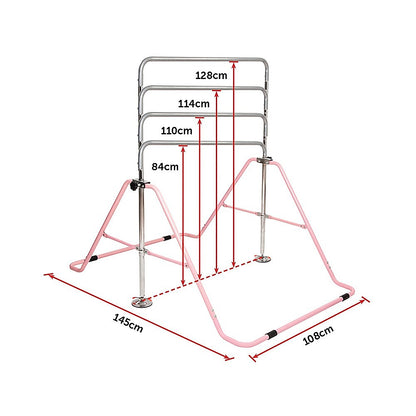Kids Gymnastics Bars Training Horizontal Bar Monkey Kip Bar Pink