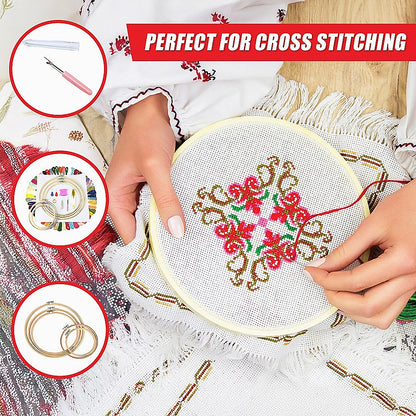 Embroidery Starter Kit Cross Stitch Kit DIY Hand Craft Stitch 50 Color Kit
