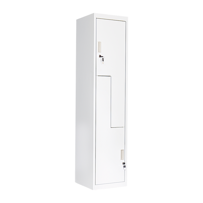 Grey Two-Door L-shaped Office Gym Shed Storage Lockers