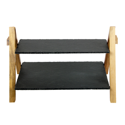 Party 2 Tier Cake Stand Slate Wedding Tiered Serving Stand Afternoon Tea