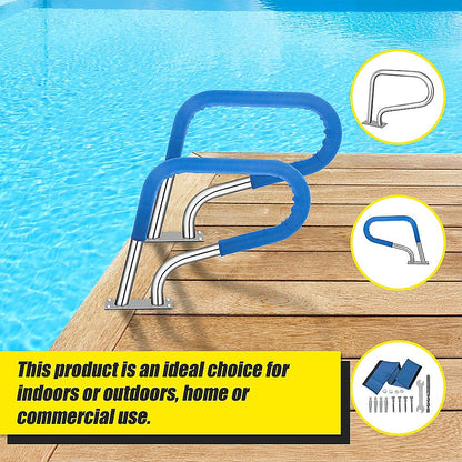 Swimming Pool Hand Rail Step Grab Rail 76.2x55.8cm with Drill Bit