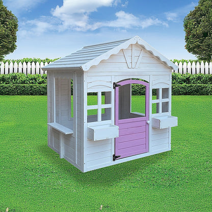 Cubby House Kids Wooden Outdoor Playhouse Cottage Play Children Timber