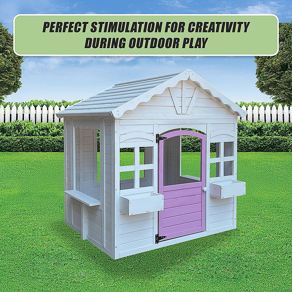 Cubby House Kids Wooden Outdoor Playhouse Cottage Play Children Timber