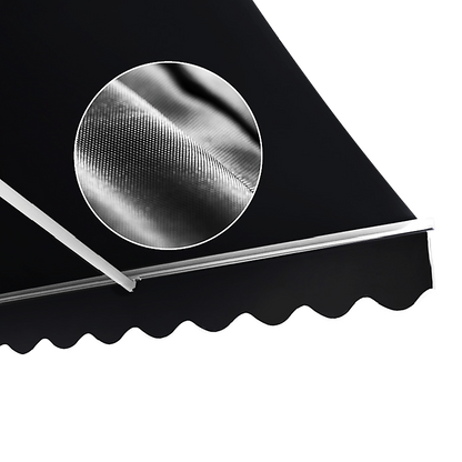 Outdoor Folding Arm Awning Retractable Sunshade Canopy Black 4.0m x 2.5m