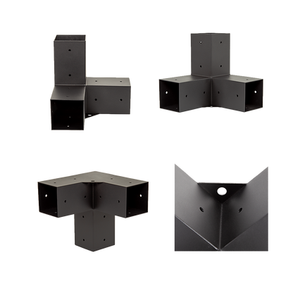 Roof Pergola Gazebo Shed Matte Black Steel Brackets DIY Kits