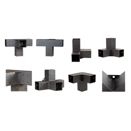 Roof Pergola Gazebo Shed Matte Black Steel Brackets DIY Kits