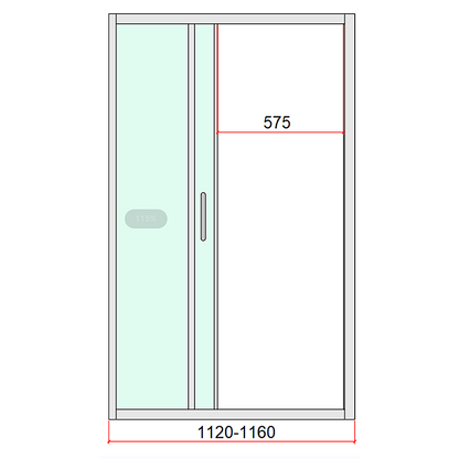 40mm Adjustable Contemporary Corner Sliding Chrome Shower Screen 116x80cm