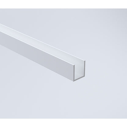 100x200cm Single Shower Glass Screen with White Wall Channel & Square Pole