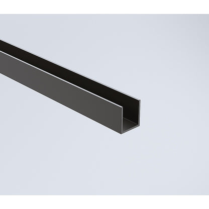 110x210cm Single Shower Glass Screen with Black Wall Channel & Round Pole