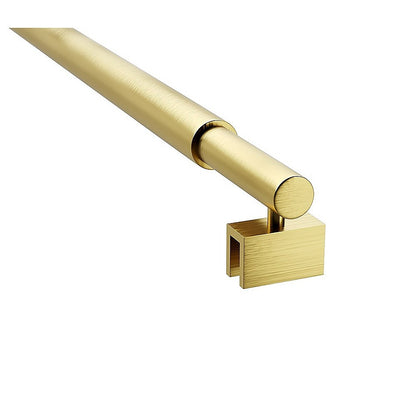 110x210cm Single Shower Glass Screen with Gold Wall Channel & Round Pole