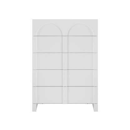 Dome White 5 Chest of Drawers