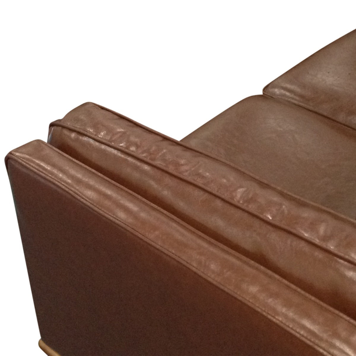 3 Seater Faux Leather Sofa Brown Lounge Set for Living Room Couch with Wooden Frame