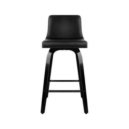 Artiss Set of 4 Wooden PU Leather Bar Stool - Black