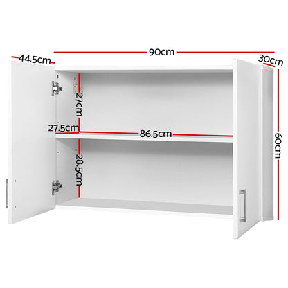 Cefito Wall Cabinet Storage Bathroom Kitchen Bedroom Cupboard Organiser White