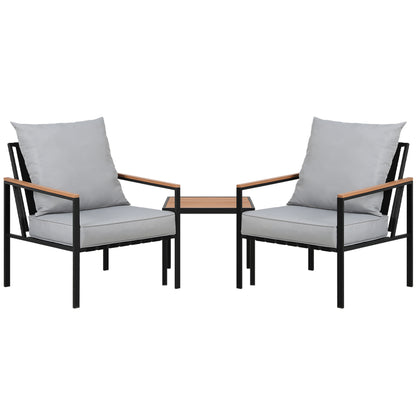 Gardeon Outdoor Furniture 3pcs Lounge Setting Bistro Set Chairs Table Patio