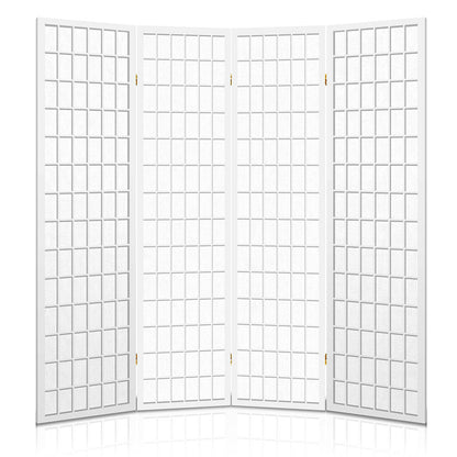 Artiss Room Divider Screen Wood Timber Dividers Fold Stand Wide White 4 Panel